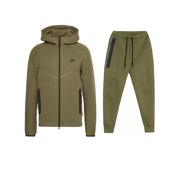Nike Sportswear Tech Fleece Full-Zip Hoodie & Joggers Set Medium Olive