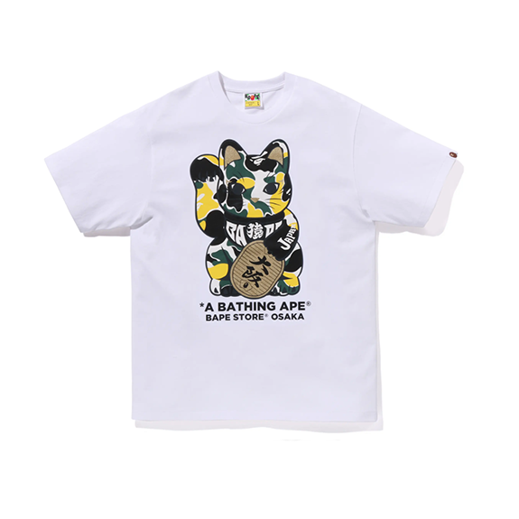 BAPE Osaka Exclusive Moneycat Camo Tee White